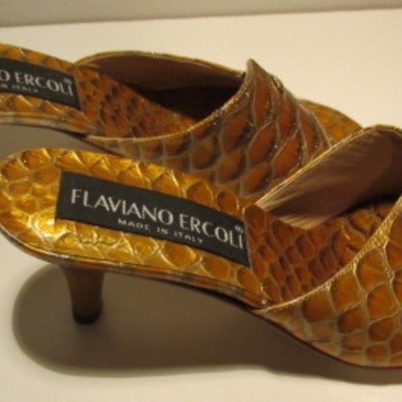 Vintage NWOT Golden Italian Leather Sandals, Size EU36 - Picture 2 of 5